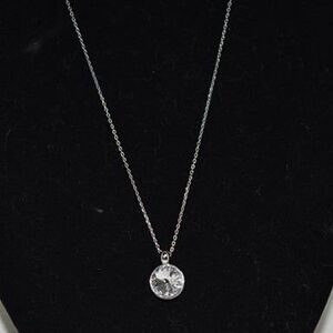 Chico's Bling Bling Crystal Pendant Silver Tone Link Chain Glam Y2K Necklace